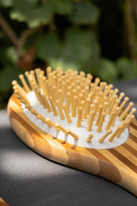 Cepillo para Peinar Ovalado Cerda Redonda - Bambú