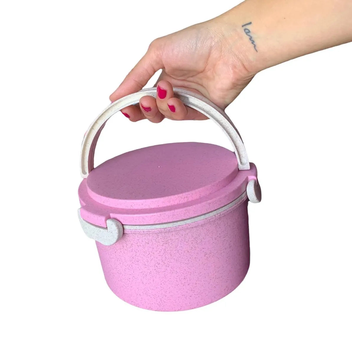 Lonchera Redonda 2 compartimientos + Cubiertos