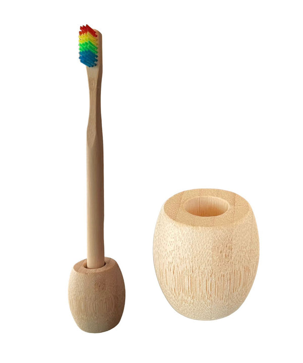 Base de bambú para cepillo de dientes