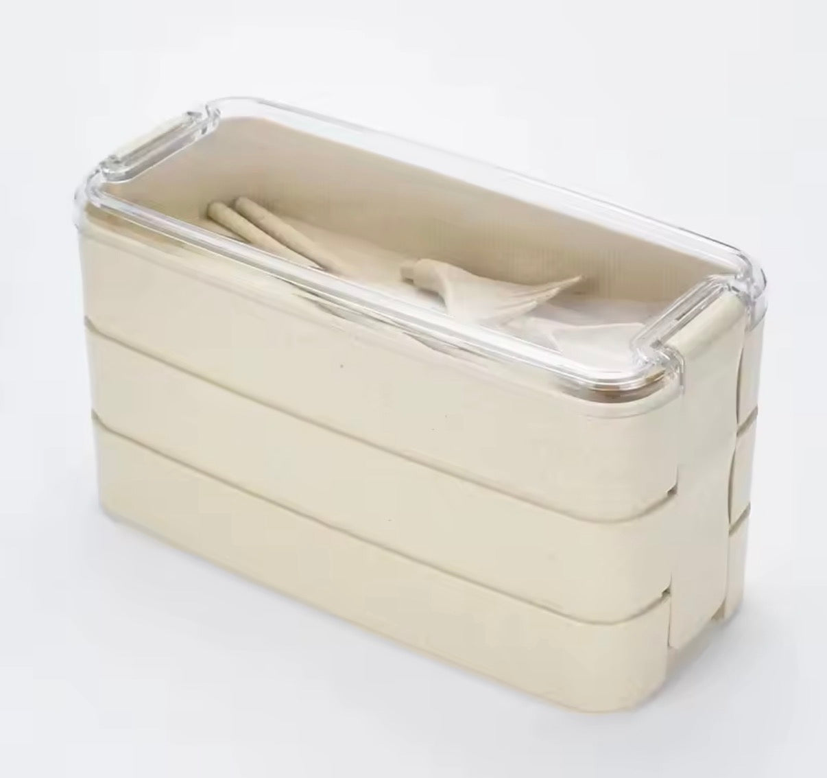 Lonchera Portacomidas Tria, 3 compartimientos + Cubiertos