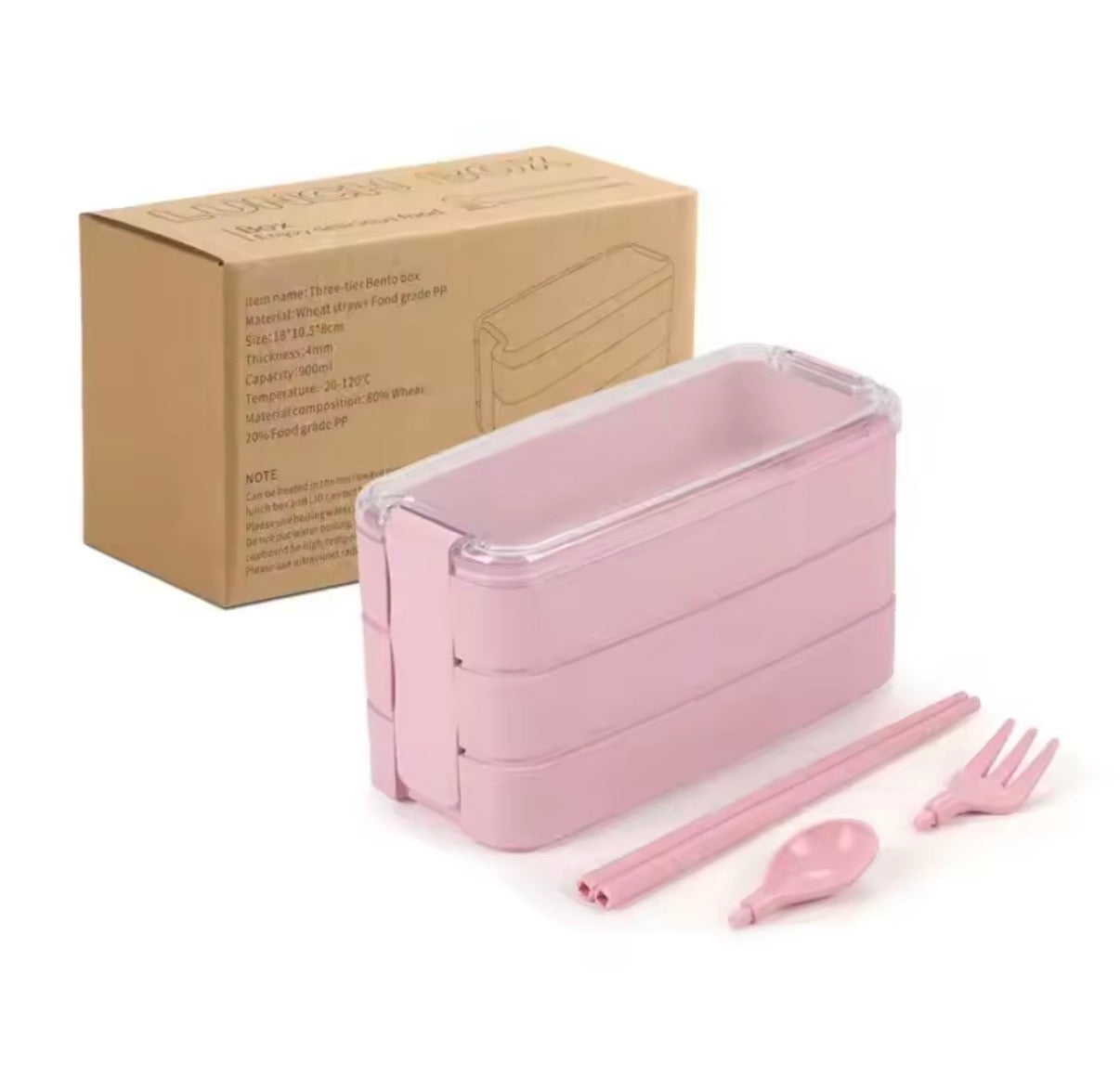 Lonchera Portacomidas Tria, 3 compartimientos + Cubiertos