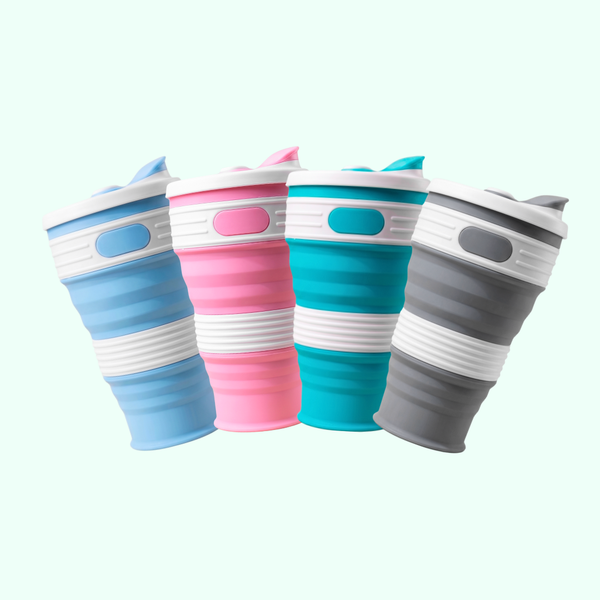 Mug Plegable 600 ml con Pitillo